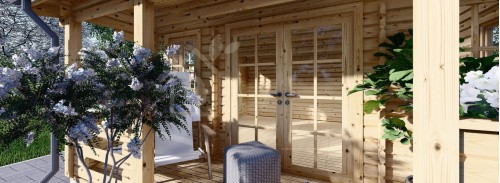 Log Cabin ROYAL (Insulated PLUS, 44 + 44 mm), 5x5 m (16'x17'), 25 m²