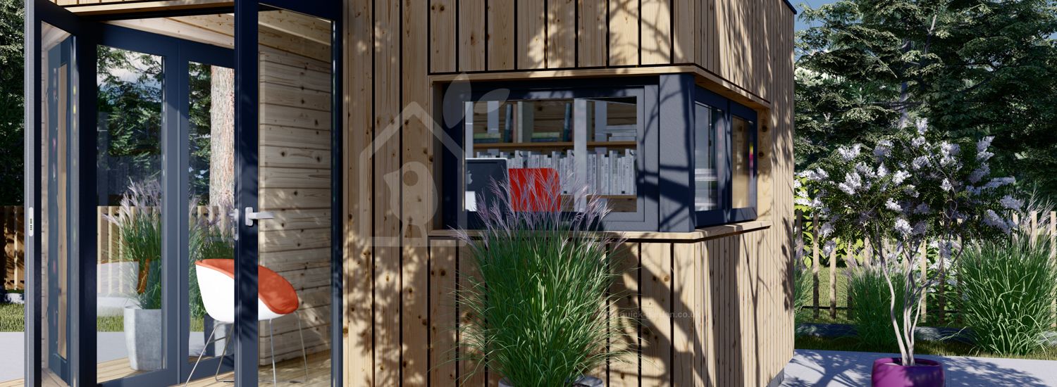 Garden Office Pod PREMIUM L (34 мм + облицовка), 3x3 м (10#039; x 10#039;), 9 м²