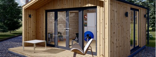 Garden Log Cabin PIA (34 mm + Cladding), 5x4 m (16'x13'), 20 m²