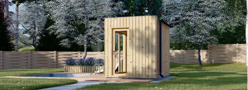 Outdoor Sauna DELLA (34 mm + Cladding), 2,6 x 2,1 m, 3,8 m²