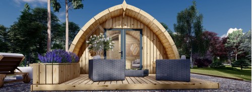 Glamping / Camping Pod BRETA with a Twin Bedroom (44 mm), 4x8 m (13'x26'), 32 m²