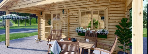 Бревенчатый домик CAMILA (80 мм), 6x6 м (20#039;x20#039;), 36 м²