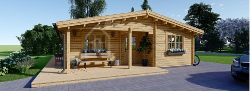 Бревенчатый Дом ЛИНДА (80 мм), 78 м² + терраса 15 м²