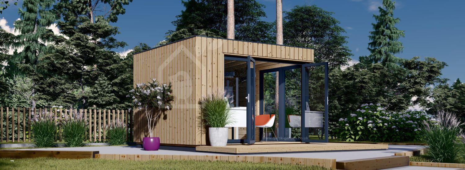 Garden Office Pod PREMIUM (Утепленный, 34 мм + облицовка), 3x3 м (10#039; x 10#039;), 9 м²