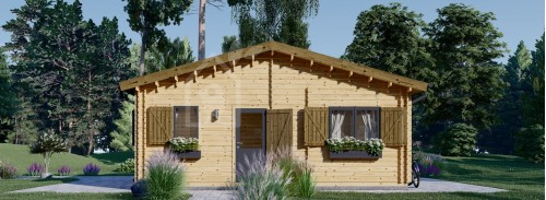 Log cabin HANNA 2 (44+44 mm), 7x8 m (24'x25'), 37 m²