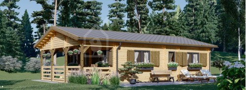 Бревенчатый Дом Ханна 3 (44+44 мм), 11х8 м (37х25 футов), 56 м²