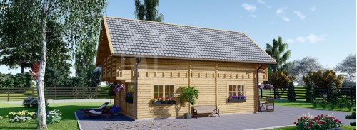 Бревенчатый Дом ЛАНГОН (44+44 мм + Утеплитель), 95 м²