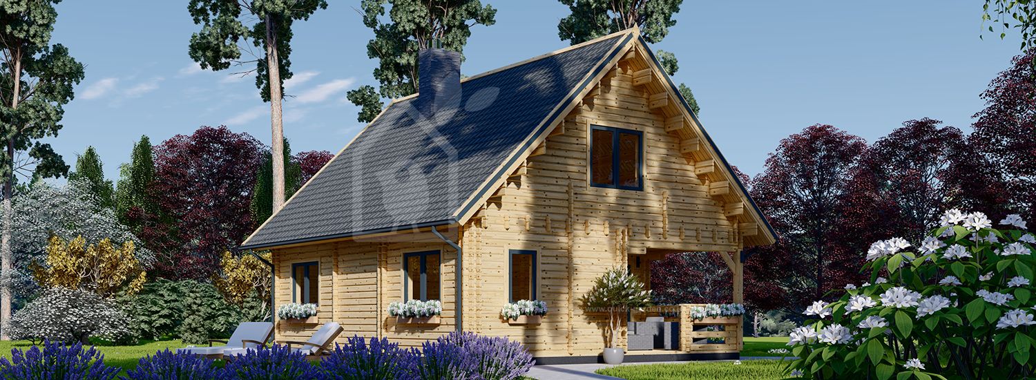 Бревенчатый Дом ДОРИС (44+44 мм), 80 м²