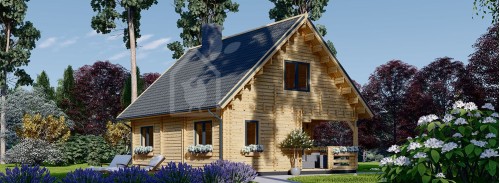 Бревенчатый Дом ДОРИС (44+44 мм), 80 м²