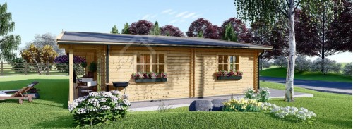 Бревенчатый Дом РИВЬЕРА (44+44 мм), 100 м² + Терраса 20 м²