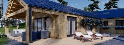 Бревенчатый Дом ТЕССА (44 мм + обшивка), 130 м²