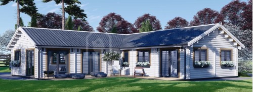 Log Cabin House PAULA (Insulated PLUS, 44 + 44 mm), 129 m²