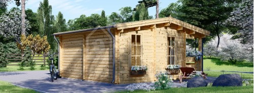 Log Cabin ROYAL (44+44 mm + Insulation), 5x5 m (16'x17'), 25 m²