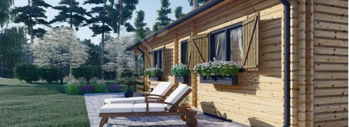 Бревенчатый Дом Ханна 3 (44+44 мм), 11х8 м (37х25 футов), 56 м²