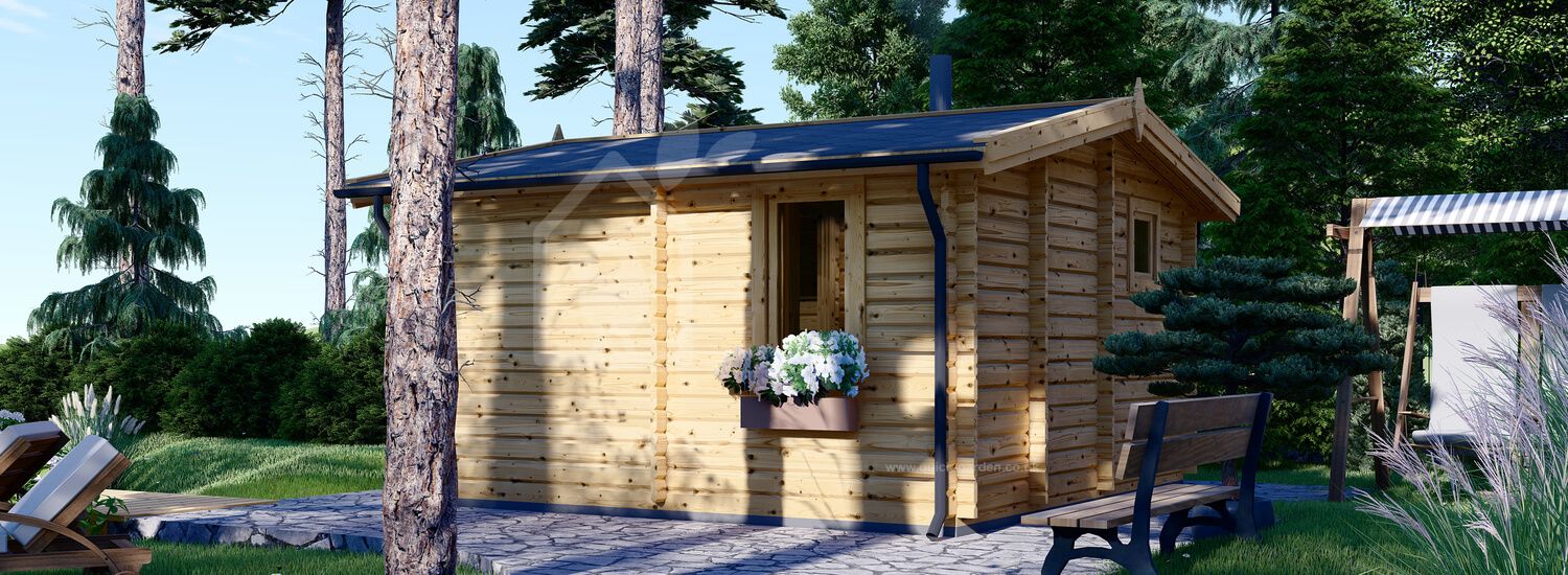 Открытая сауна ELDA (44 мм), 4х4 м, 16 м² (4 комнаты)