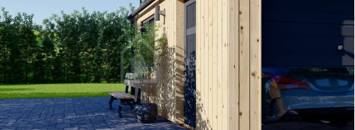 Single Wooden Garage SILVIA (34 mm + Cladding), 3.4x5.4 m (11'x18'), 20 m²